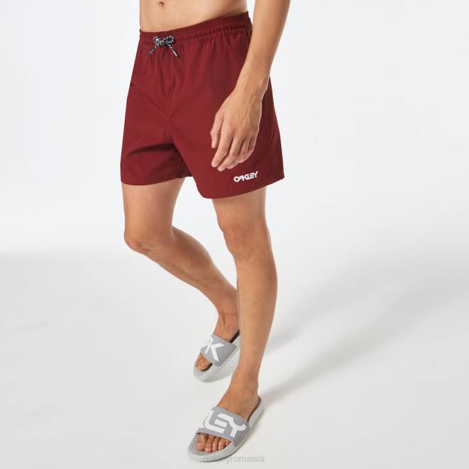 Oakley roșu de fier seersucker 16 inchi scurt de plajă haine 620J2771