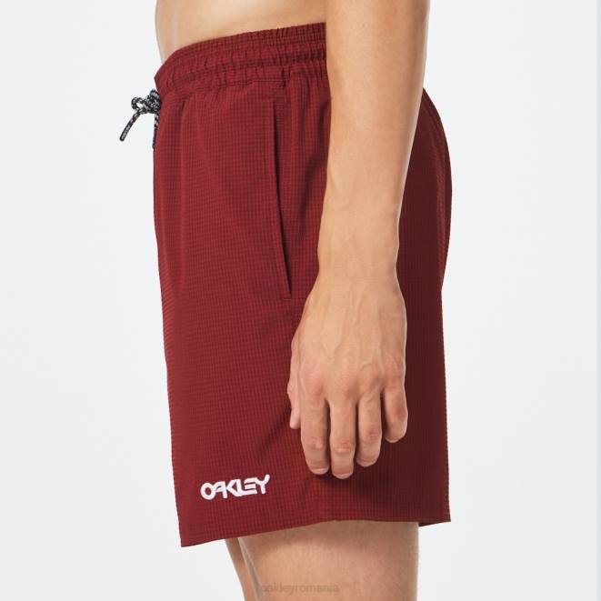 Oakley roșu de fier seersucker 16 inchi scurt de plajă haine 620J2771