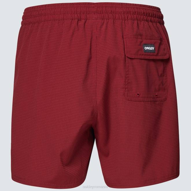Oakley roșu de fier seersucker 16 inchi scurt de plajă haine 620J2771
