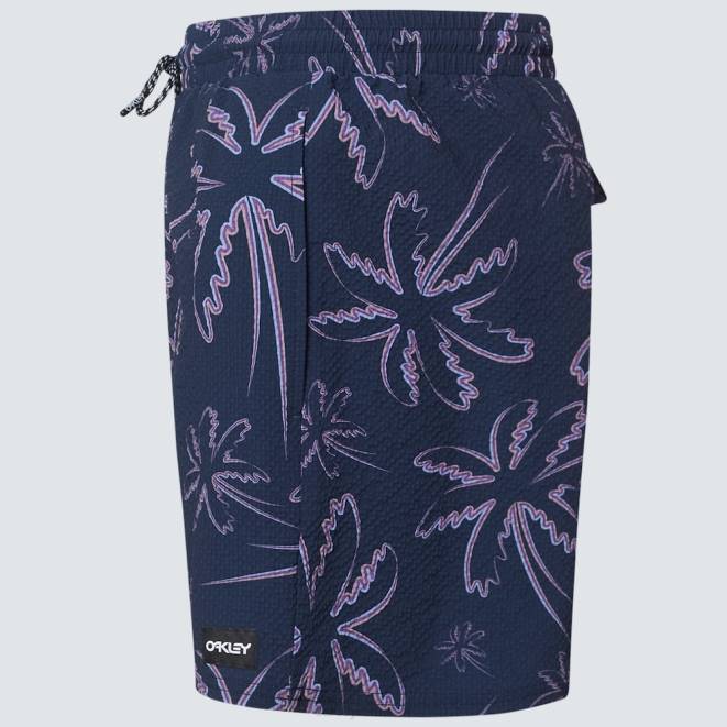 Oakley trei linii palme albastre deco palms rc beachshort haine 620J2916