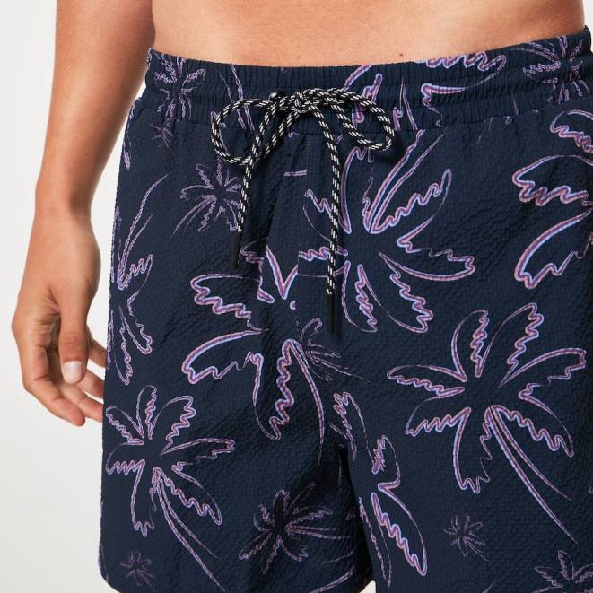 Oakley trei linii palme albastre deco palms rc beachshort haine 620J2916