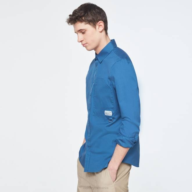 Oakley albastru interstelar plasture de îmbrăcăminte ls cămașă haine 620J2401