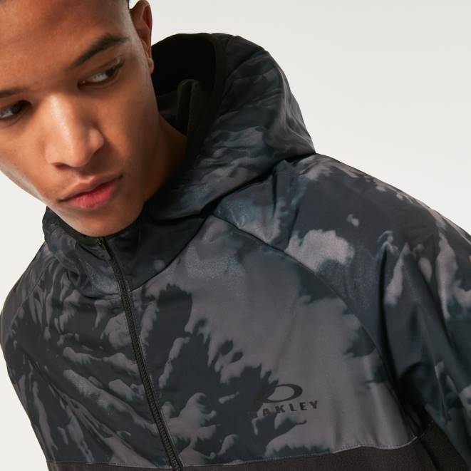 Oakley imprimeu td negru/munte hanorac wanderlust fz haine 620J2305