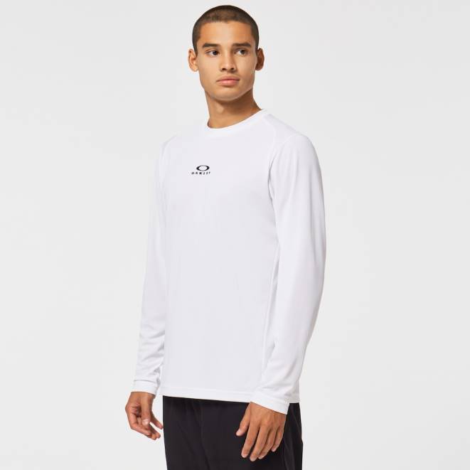 Oakley alb tricou cu mânecă lungă pentru antrenament de bază haine 620J2409