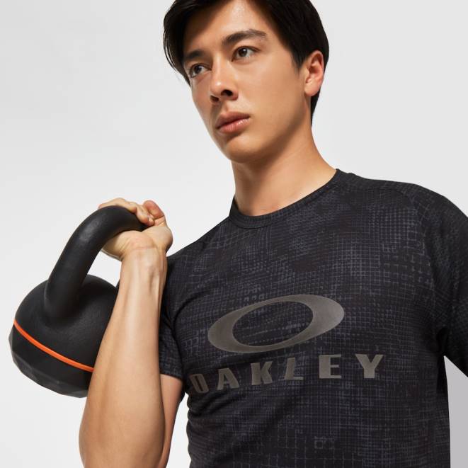 Oakley camo spațial negru tricou științifico-fantastic bark all-over haine 620J2467