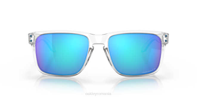 Oakley Lentile polarizate prizm safir, cadru transparent lustruit holbrook xl ochelari 620J6
