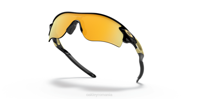 Oakley Lentile polarizate prizm 24k, cadru negru lustruit cale de blocare radar (potrivire joasă a podului) ochelari 620J718