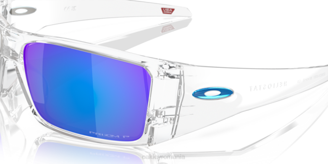 Oakley Lentile polarizate prizm safir, cadru transparent heliostat ochelari 620J760