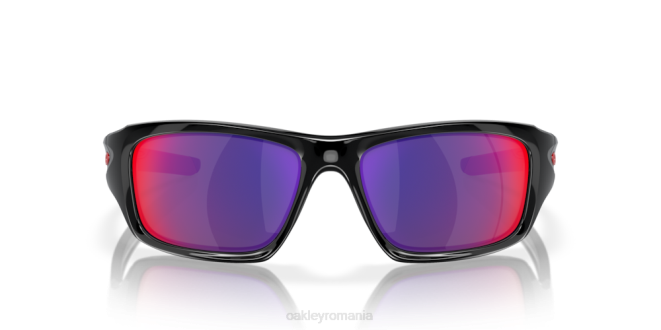 Oakley lentile cu iridiu roșu pozitiv, cadru negru lustruit supapă ochelari 620J774