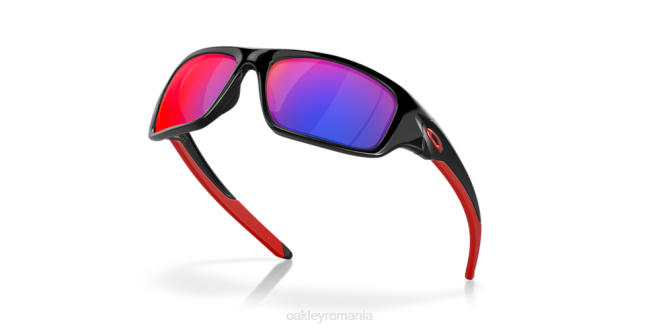 Oakley lentile cu iridiu roșu pozitiv, cadru negru lustruit supapă ochelari 620J774