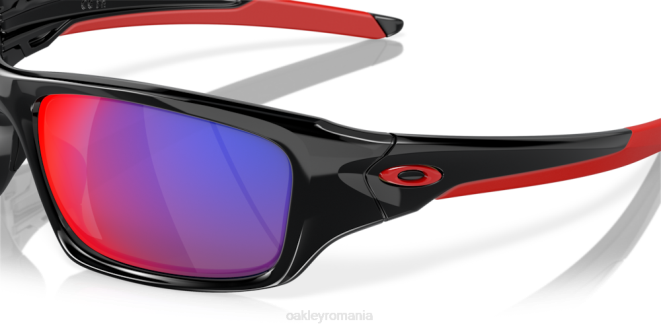 Oakley lentile cu iridiu roșu pozitiv, cadru negru lustruit supapă ochelari 620J774