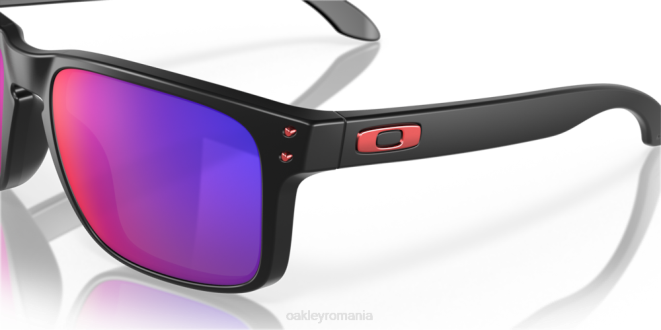 Oakley lentile cu iridiu roșu pozitiv, cadru negru mat holbrook ochelari 620J49