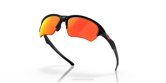 Oakley lentile polarizate ruby ​​iridium, cadru negru lustruit flak beta ochelari 620J310