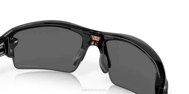 Oakley Lentile polarizate prizm negre, rama neagra lustruita flak 2.0 (podență joasă) ochelari 620J868