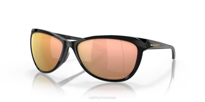 Oakley Lentile polarizate prizm rose gold, cadru negru lustruit pasque ochelari 620J736