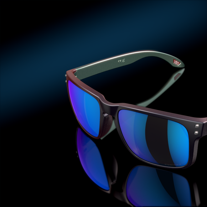 Oakley Lentile prizm safir, cadru colorshift negru/rosu mat holbrook (low bridge fit) verve collection ochelari 620J807