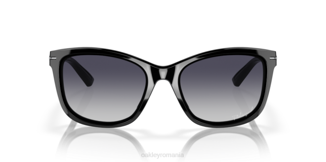 Oakley lentile polarizate gri gradient, rama neagra lustruita pică înăuntru ochelari 620J761