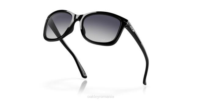 Oakley lentile polarizate gri gradient, rama neagra lustruita pică înăuntru ochelari 620J761
