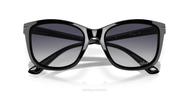 Oakley lentile polarizate gri gradient, rama neagra lustruita pică înăuntru ochelari 620J761