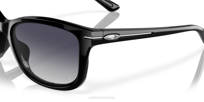 Oakley lentile polarizate gri gradient, rama neagra lustruita pică înăuntru ochelari 620J761
